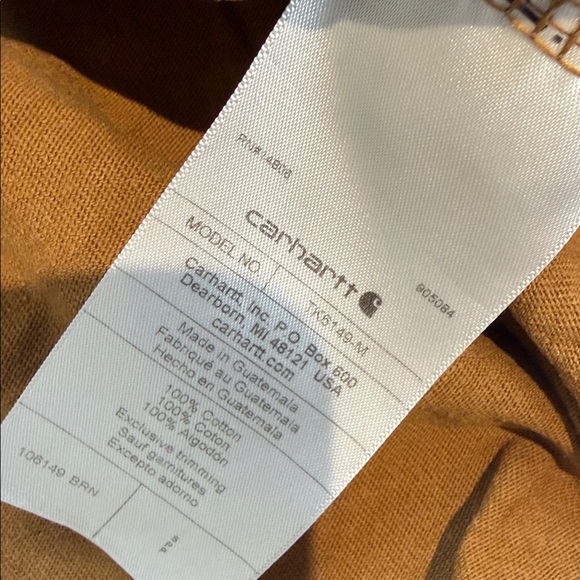 Carhartt Men's Relaxed Fit Tan Short Sleeve Pocket Tee - Picture 6 of 6